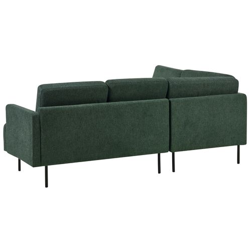 Canapé D'angle 4 Places Côté Droit En Tissu Vert Foncé Breda