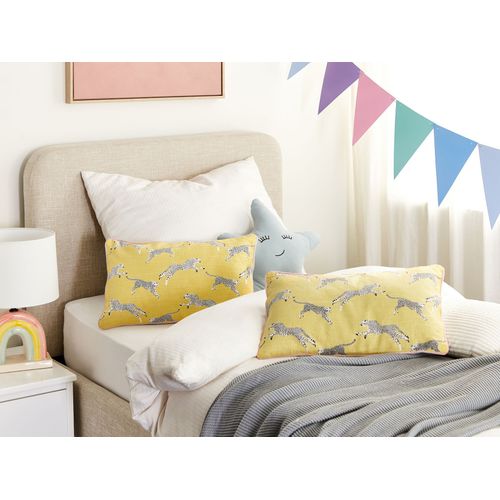 Lot De 2 Coussins Coton Jaune Arales 30 X 50 Cm