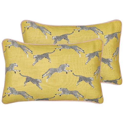 Lot De 2 Coussins Coton Jaune Arales 30 X 50 Cm