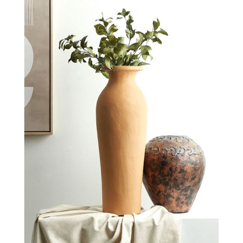 Terre Cuite Vase Décoratif 60 Cm Orange Muar