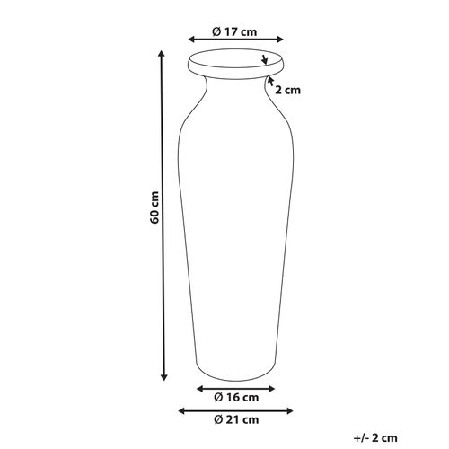 Terre Cuite Vase Décoratif 60 Cm Orange Muar