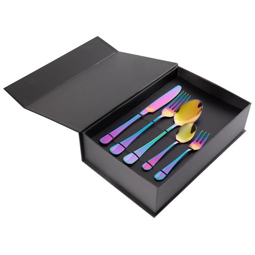 Ensemble Couverts Gothique Halloween 5 Pièces - Motif Crâne & Fleurs En Acier Inoxydable - Pour Fêtes, Cadeau Original