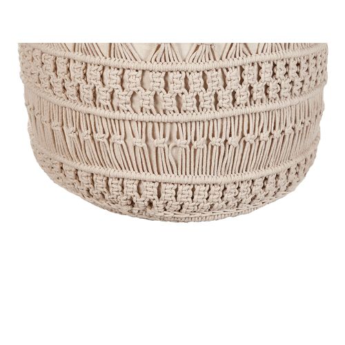 Pouf En Coton Macramé Beige Thakot