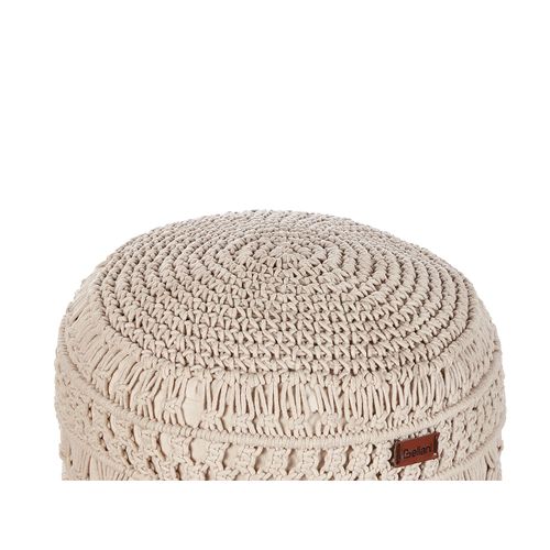 Pouf En Coton Macramé Beige Thakot
