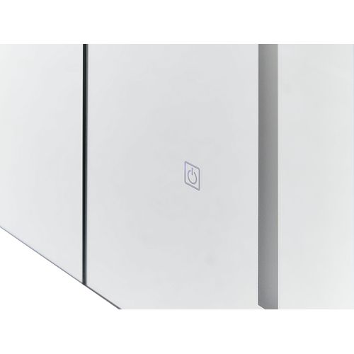 Armoire De Toilette Avec Miroir LED 60 X 60 Cm Noir Chabunco