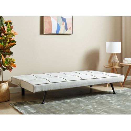 Canapé Convertible 3 Places En Tissu Gris Clair Hasle