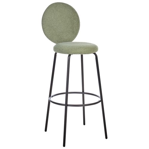 Tabouret De Bar Set De 2 Bouclé Vert Clair Emery