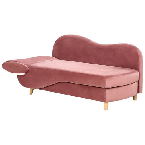 Méridienne Côté Gauche En Velours Rose Meri Ii