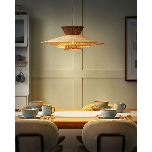 Lampe Suspendue Marron Et Beige Kabompo