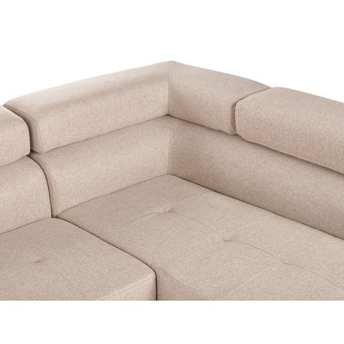 Canapé D'angle à Gauche 5 Places En Tissu Beige Norrea
