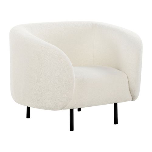 Ensemble De Canapés 6 Places En Tissu Bouclé Blanc Et Noir Loen