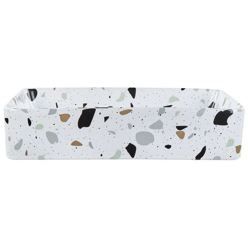 Lavabo En Céramique 51 X 34 Cm Effet Terrazzo Blanc Nules