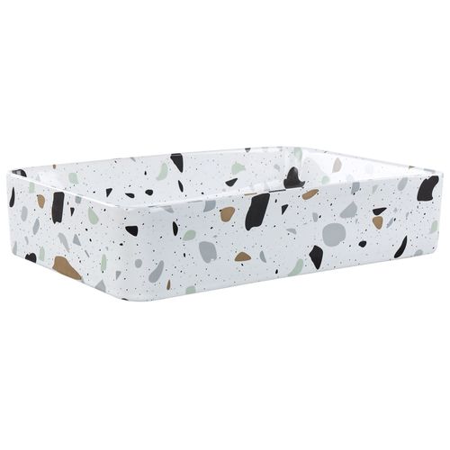 Lavabo En Céramique 51 X 34 Cm Effet Terrazzo Blanc Nules