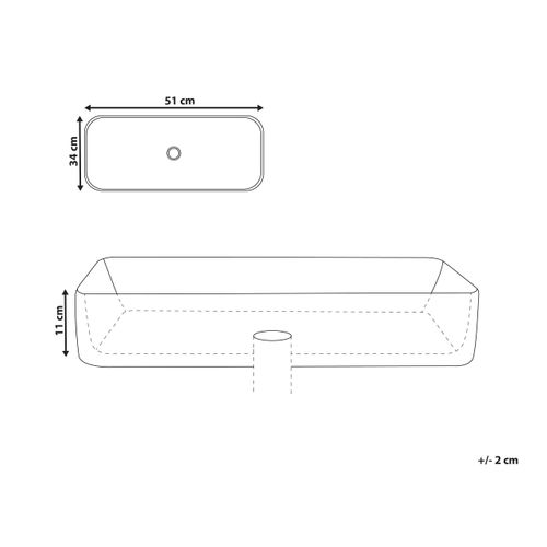 Lavabo En Céramique 51 X 34 Cm Effet Terrazzo Blanc Nules