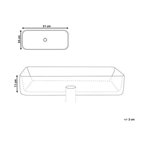 Lavabo En Céramique 51 X 34 Cm Effet Terrazzo Blanc Nules