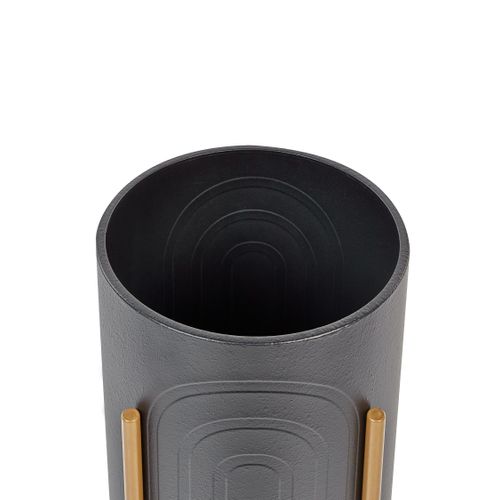 Pot De Fleurs En Métal 32 X 32 X 58 Cm Noir Serotina