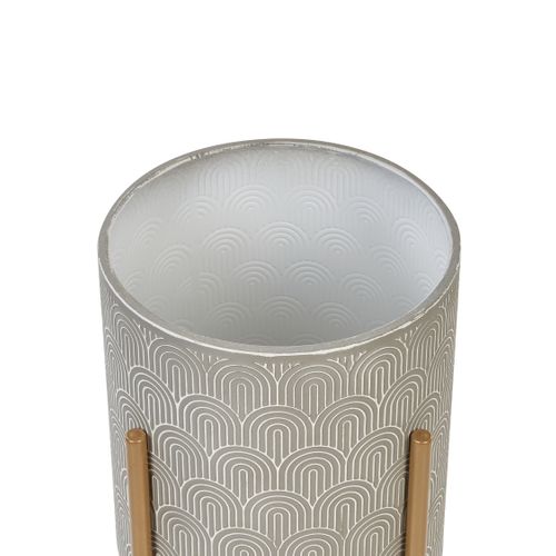 Pot De Fleurs En Métal 31 X 31 X 58 Cm Gris Aubrieta