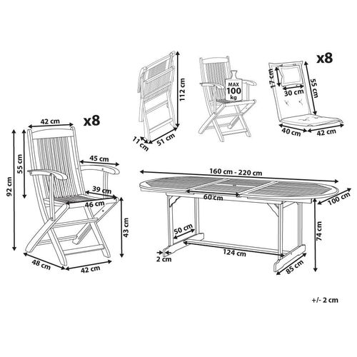 Set De Salle à Manger Bois Solide Blanc Cassé Maui Ii