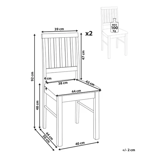 Chaise De Salle à Manger Set De 2 Bois Foncé Orono