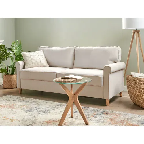 Canapé 3 Places En Tissu Beige Clair Ronneby