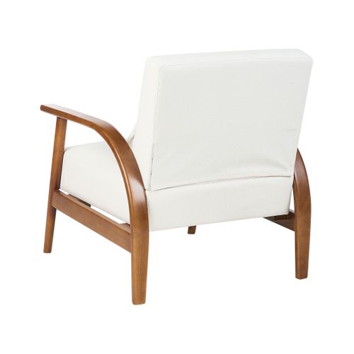 Fauteuil Cuir Pu Blanc Cassé Skara