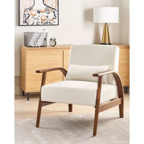 Fauteuil Cuir Pu Blanc Cassé Skara
