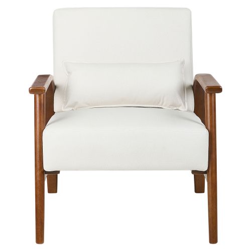 Fauteuil Cuir Pu Blanc Cassé Skara