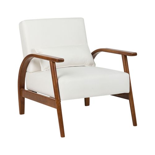 Fauteuil Cuir Pu Blanc Cassé Skara