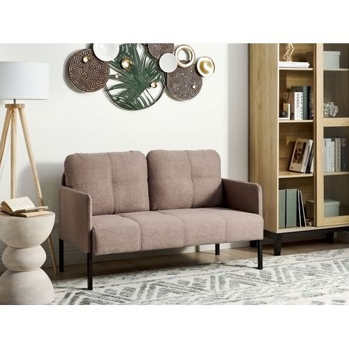 Banc Rembourré 2 Places Lahti Tissu Marron Clair