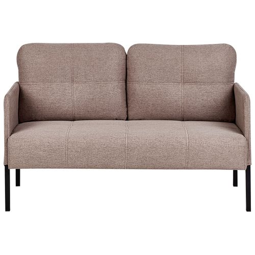 Banc Rembourré 2 Places Lahti Tissu Marron Clair