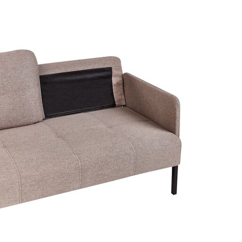 Banc Rembourré 2 Places Lahti Tissu Marron Clair
