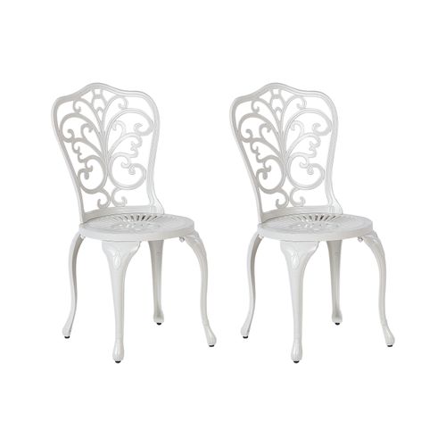 Lot De 2 Chaises De Jardin Triora Métal Blanc Cassé