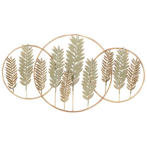 Beliani – Décoration murale en métal doré forme feuilles – Accessoire déco moderne – 50x79cm – Durable et facile à entretenir