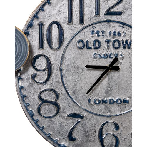 Horloge Murale Berkerium 90 Cm Métal Bleu