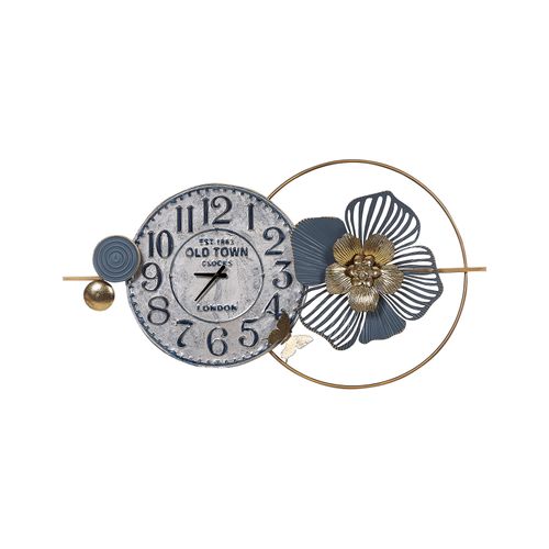 Horloge Murale Berkerium 90 Cm Métal Bleu