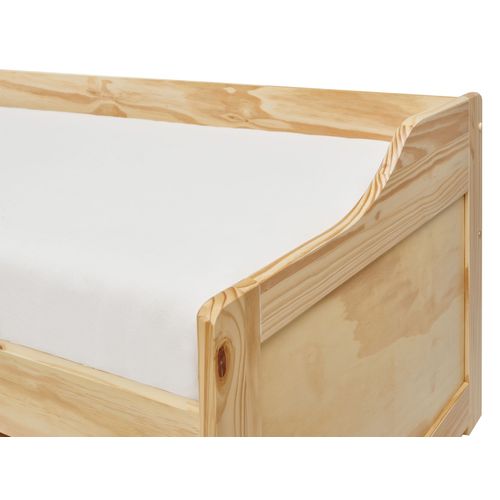 Lit De Jour Avec Rangement Bois De Pin Royville 90 X 200 Cm Marron Clair