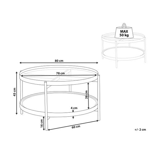 Table Basse Reno Verre De Sécurité Noir