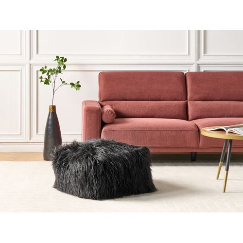 Pouf Mukki Fourrure Synthétique Noir