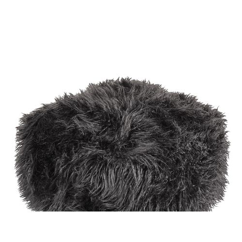 Pouf Mukki Fourrure Synthétique Noir