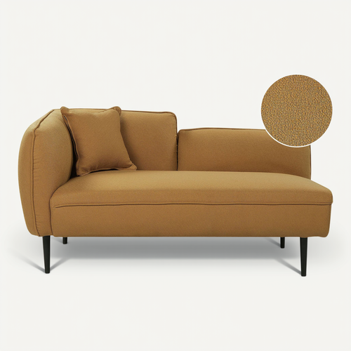 Chaise Longue Côté Gauche Chevannes Bouclé Moutarde