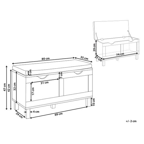 Banc De Rangement Washington Marron Clair