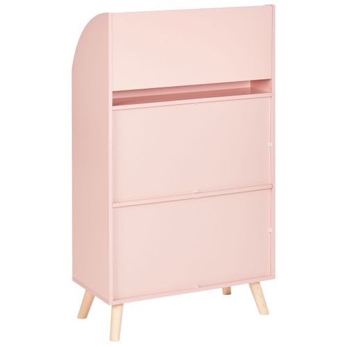 Bibliothèque 3 étagères Liloet 102 Cm Rose Pastel