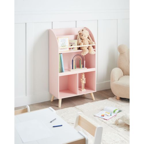 Bibliothèque 3 étagères Liloet 102 Cm Rose Pastel