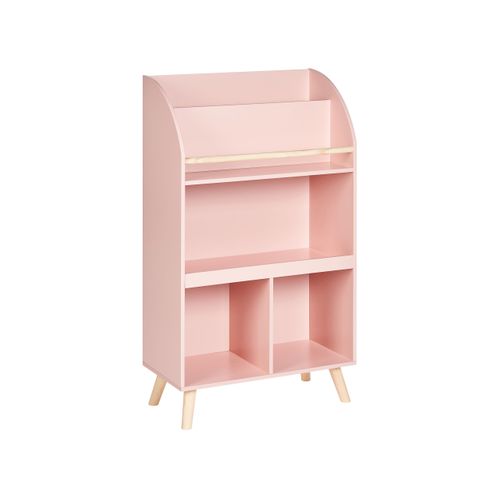 Bibliothèque 3 étagères Liloet 102 Cm Rose Pastel