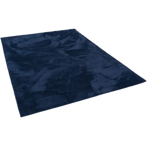 Tapis En Fausse Fourrure 80x150cm Bleu Foncé