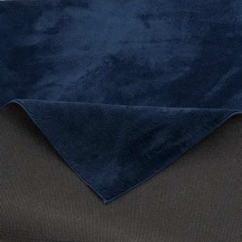Tapis En Fausse Fourrure 80x150cm Bleu Foncé