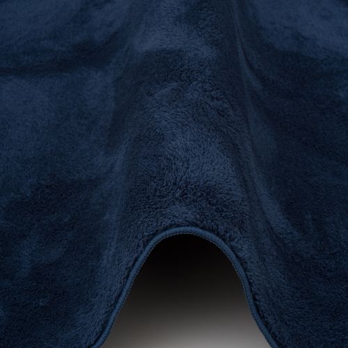 Tapis En Fausse Fourrure 120cm Bleu Foncé Rond