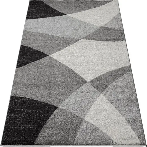 Tapis Pearl Moderne Salon Découpe Contour, Gris, 200x280 Cm