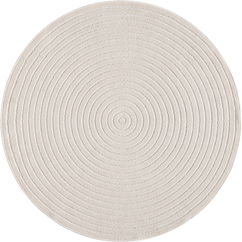 Tapis Santo Plus Moderne Design Boho, Crème, 120 Cm Ronde