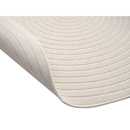 Tapis Santo Plus Moderne Design Boho, Crème, 120 Cm Ronde